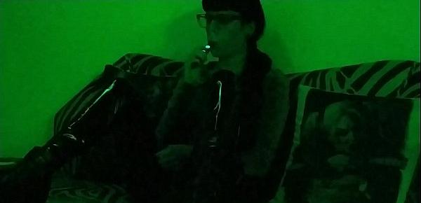  Beth Kinky - Sexy goth domina smoking in green light pt2 HD
